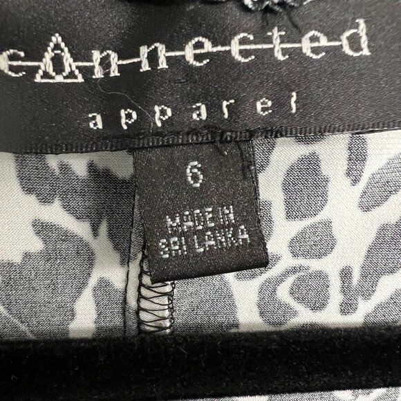 Connected Apparel Black & White Dress Women's Size 6 - Picture 3 of 5